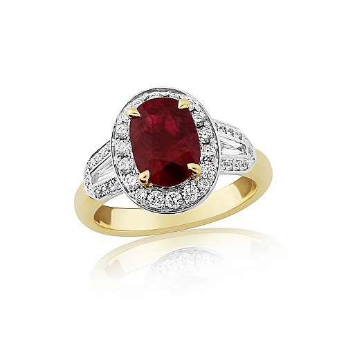 Ruby & Diamond cluster 18ct ring