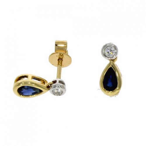 Sapphire & Diamond 18ct earrings