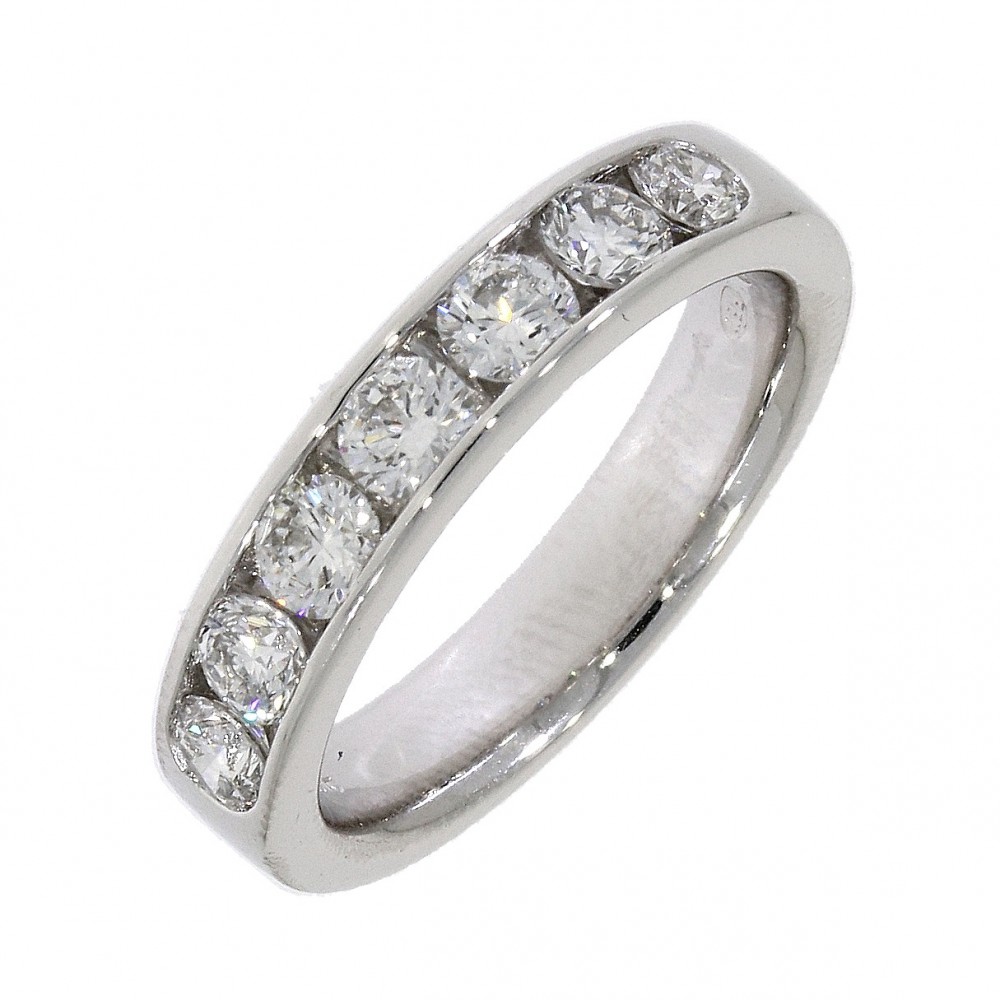Diamond half eternity platinum ring Clement White
