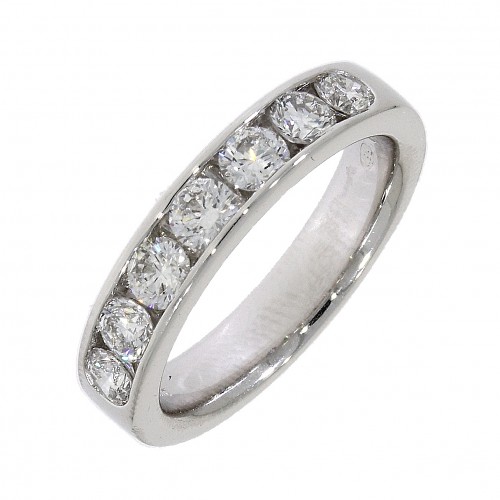 Diamond half eternity platinum ring