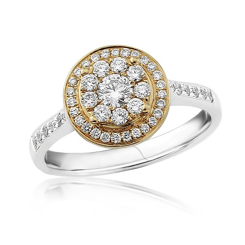 Diamond cluster 18ct gold ring