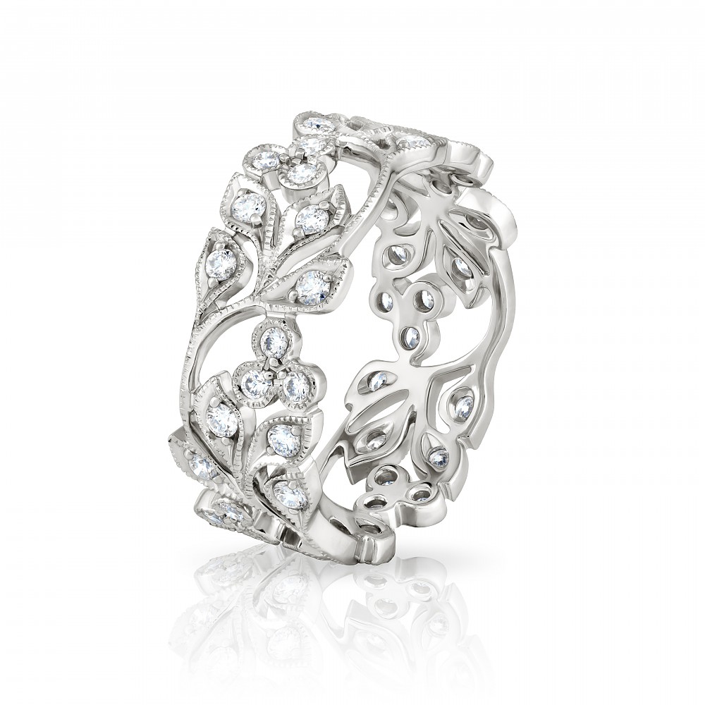 Diamond Full Eternity Ring 18ct White Gold - Clement White
