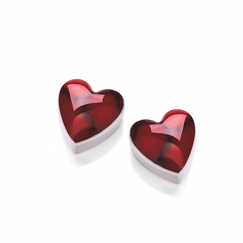 Silver Red Jasper Stud Earrings