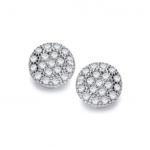 Silver CZ Stud Earrings
