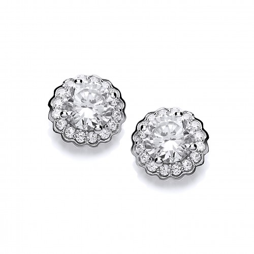 Silver CZ Stud Earrings