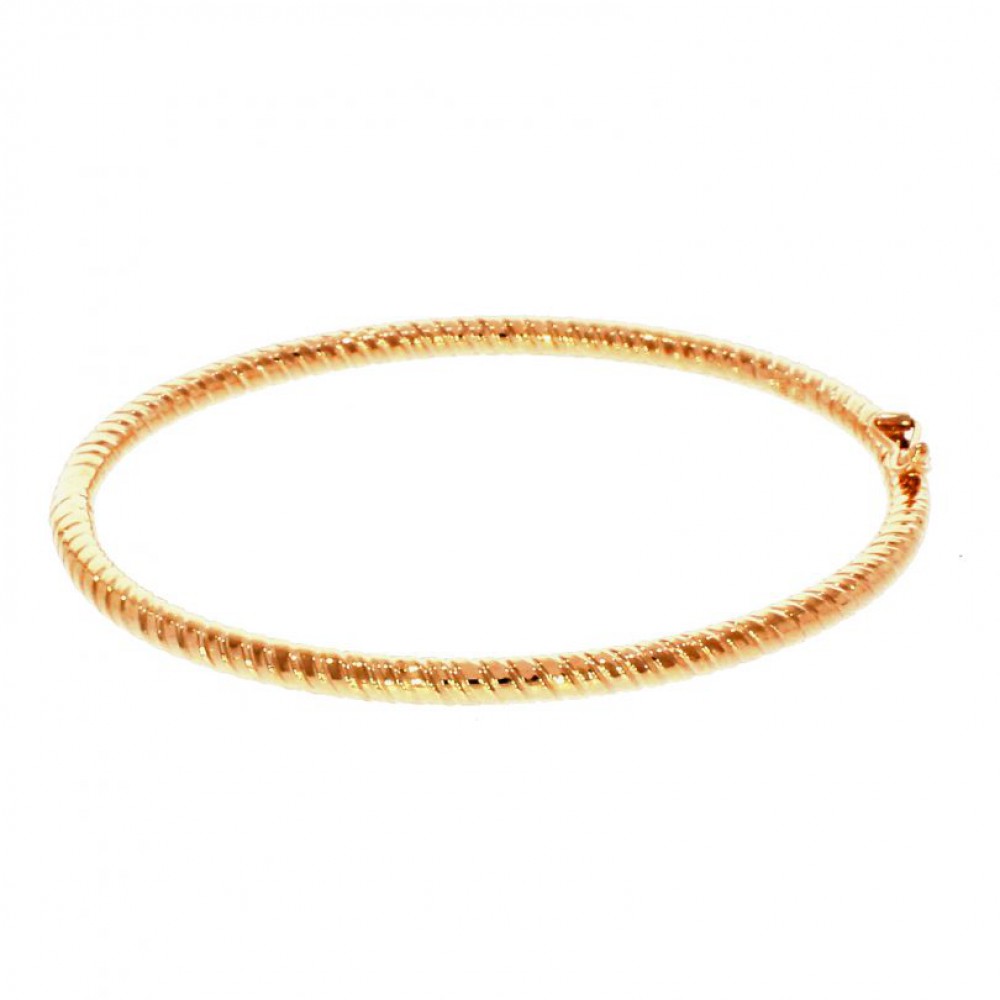 Round Twist Solid 9ct Rose Gold Bangle Clement White