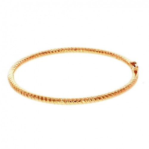 Round Twist Solid 9ct Rose Gold Bangle