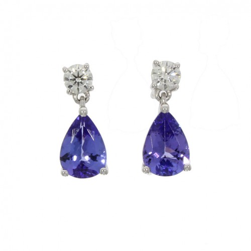 Tanzanite & Diamond 18ct Gold Earrings