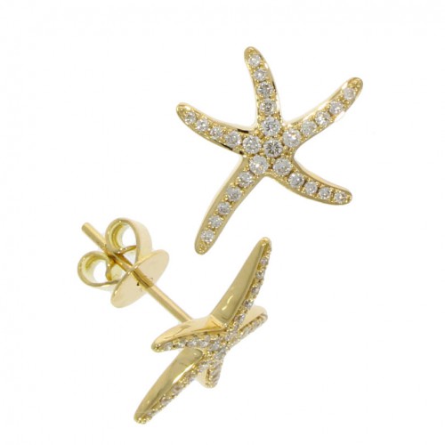 Diamond Starfish 18ct gold earrings