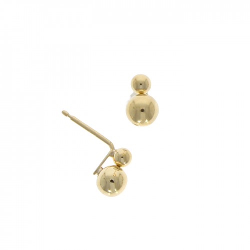 Double polished ball 9ct stud earring