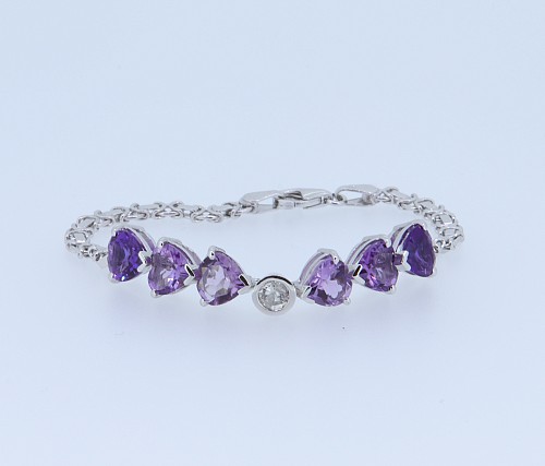 Amethyst & Diamond 9ct bracelet