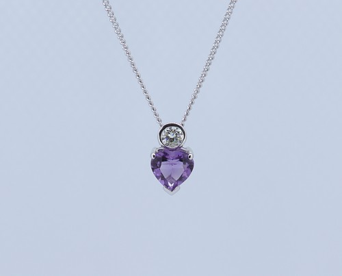 Amethyst & Diamond Pendant