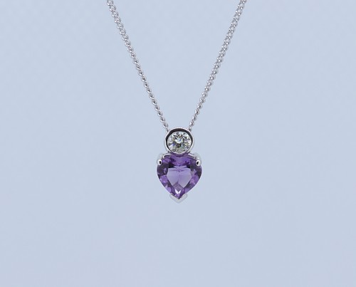 Amethyst & Diamond Pendant