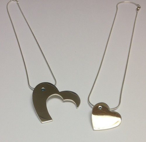 Double heart pendant