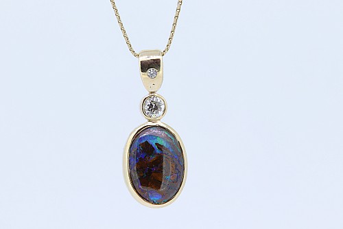 Diamond & Opal Pendant