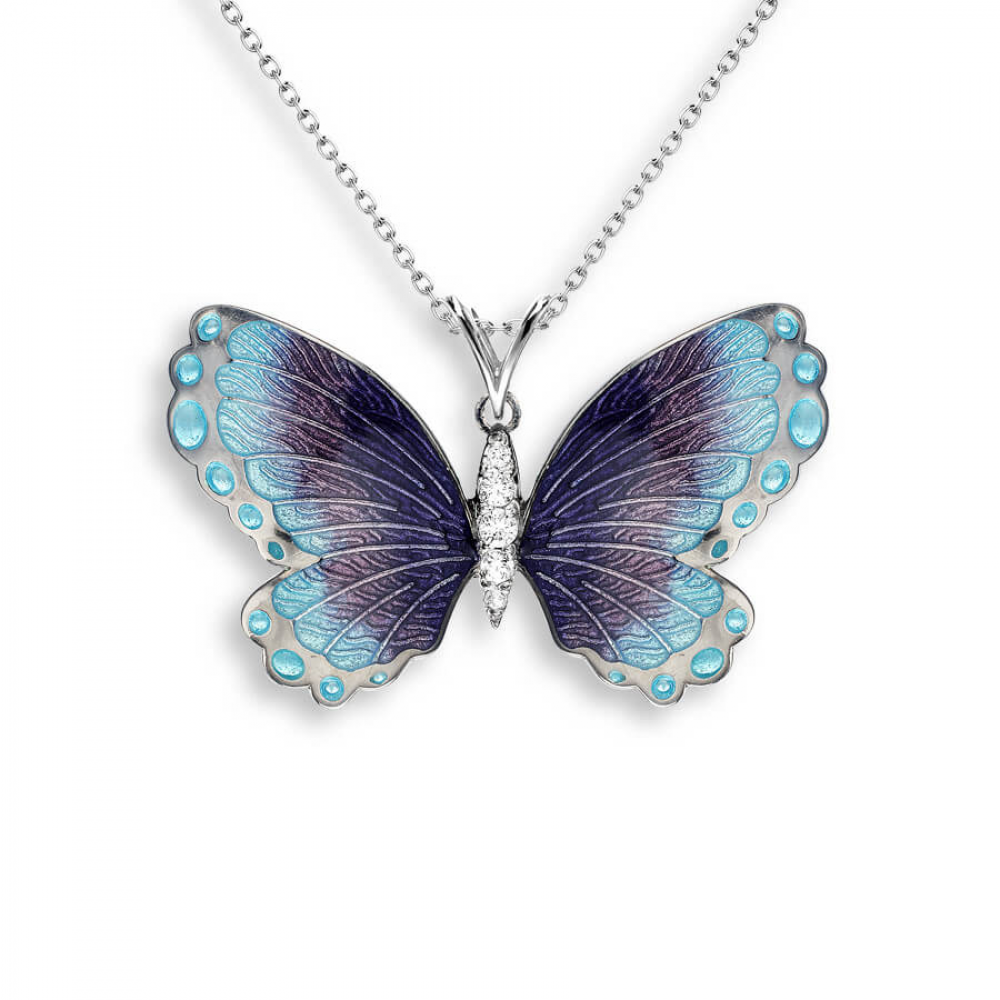 Sapphire butterfly necklace deals