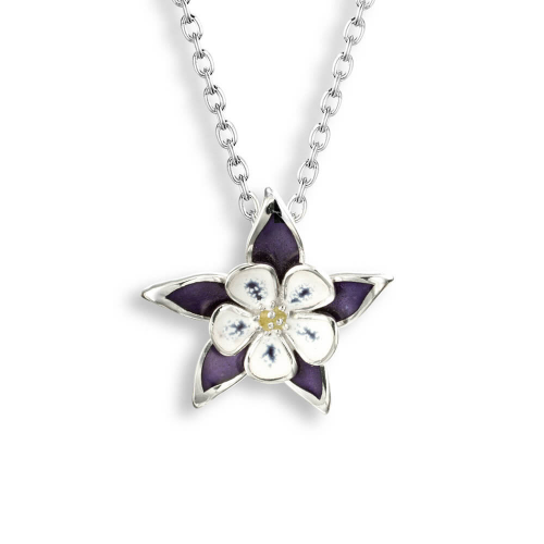 Silver enamelled Columbine pendant