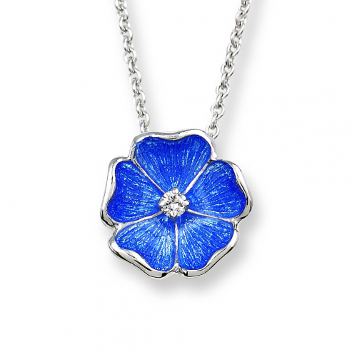 Silver enamelled rose pendant