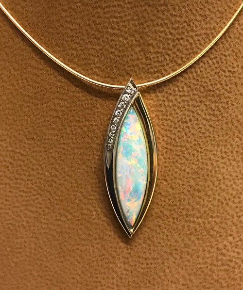 Opal & Diamond Pendant