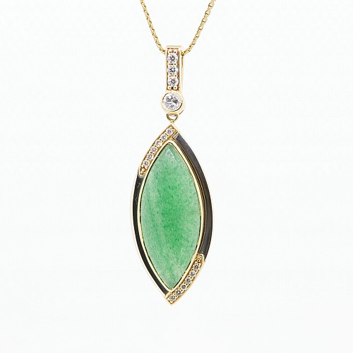 Jade and diamond bespoke pendant.