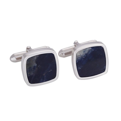 Silver cufflinks with sodalite