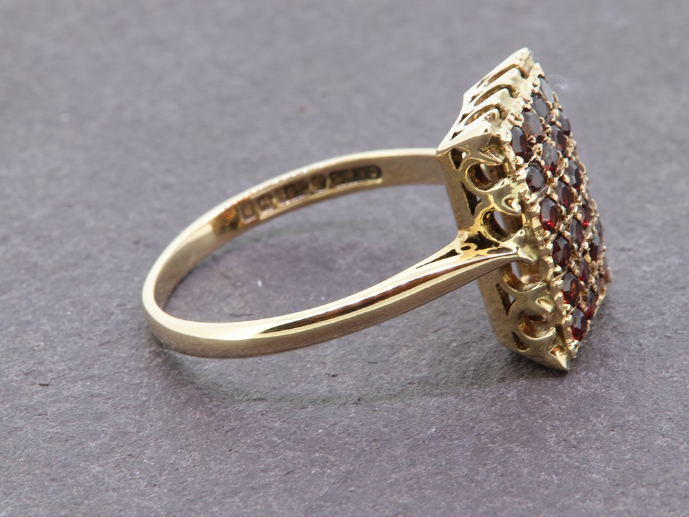 9ct Garnet Cluster Ring 195
