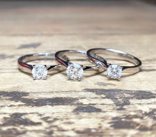 D colour flawless single stone diamond rings Clement White