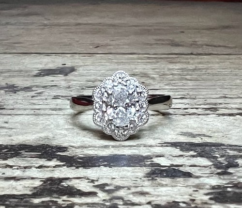 Diamond Cluster Platinum Ring