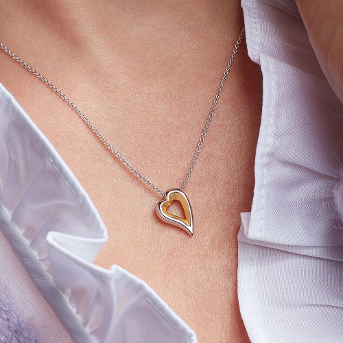 Desire Love Story Gold Heart Necklace